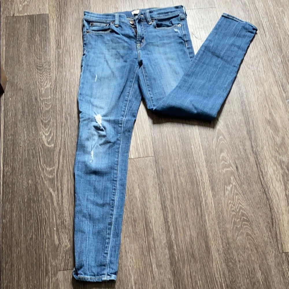 J Crew Skinny Ripped Stretchy Jeans